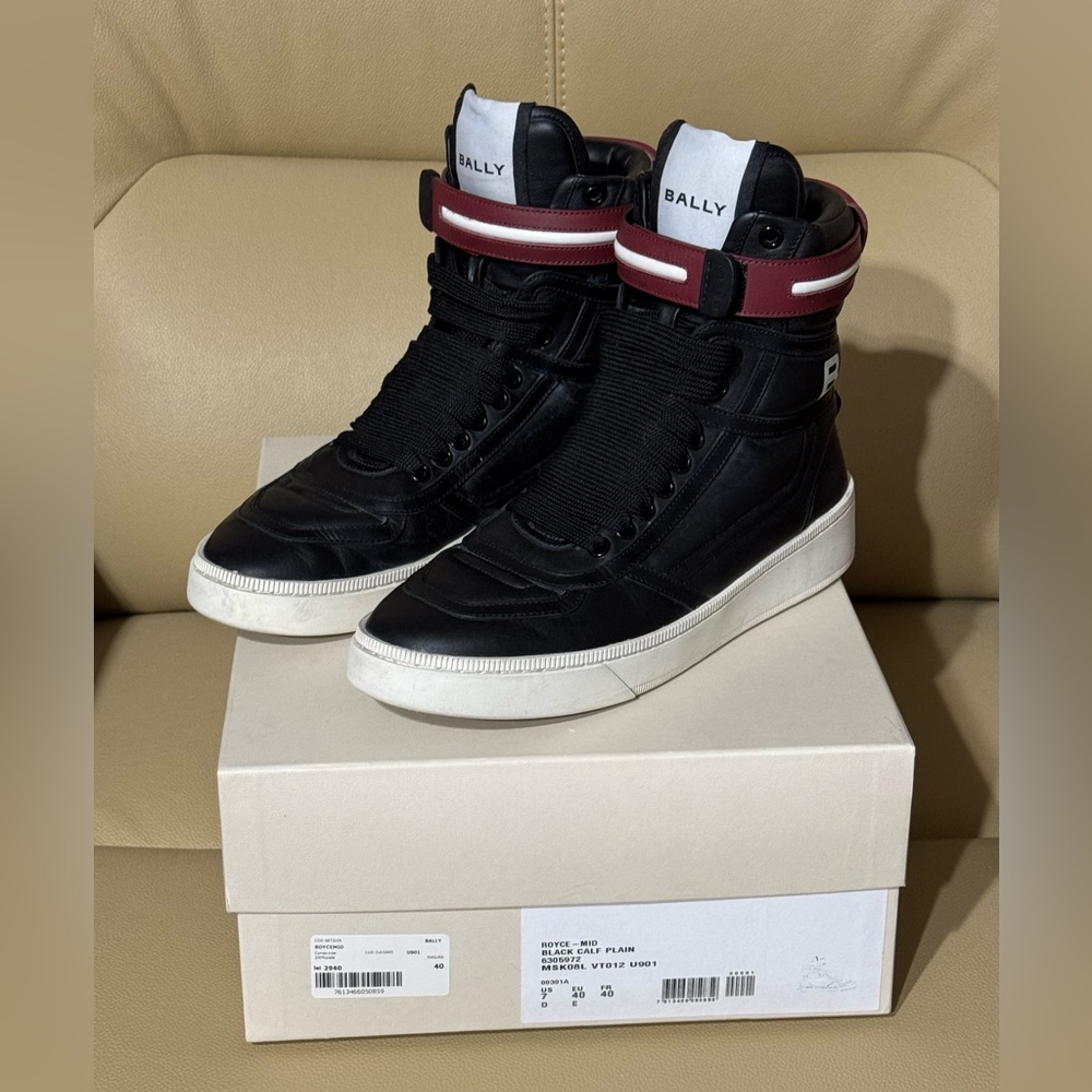 BALLY Royce Leather High Top Sneakers EU 40